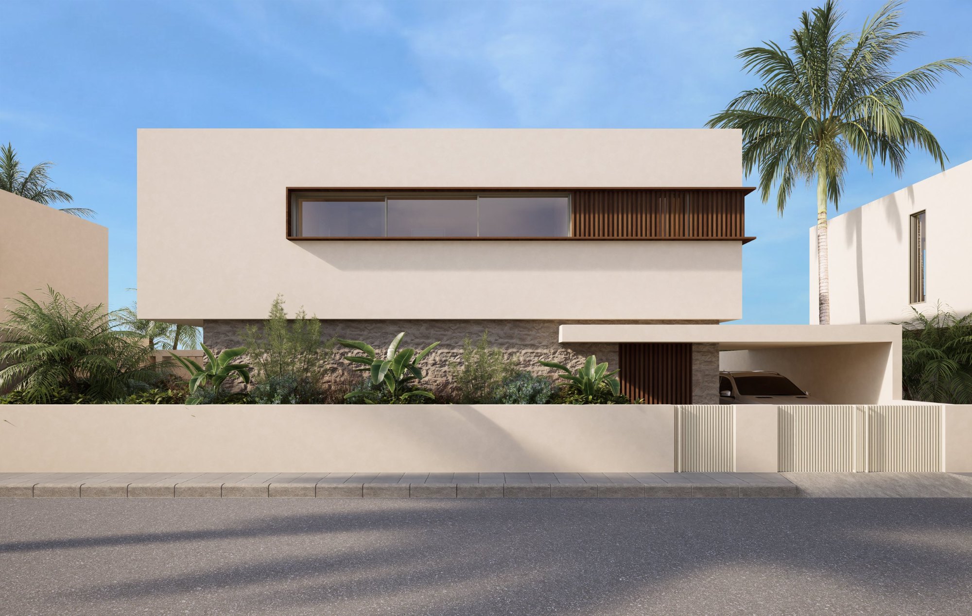 Corallia Villas Type C three-bedroom villa, street elevation