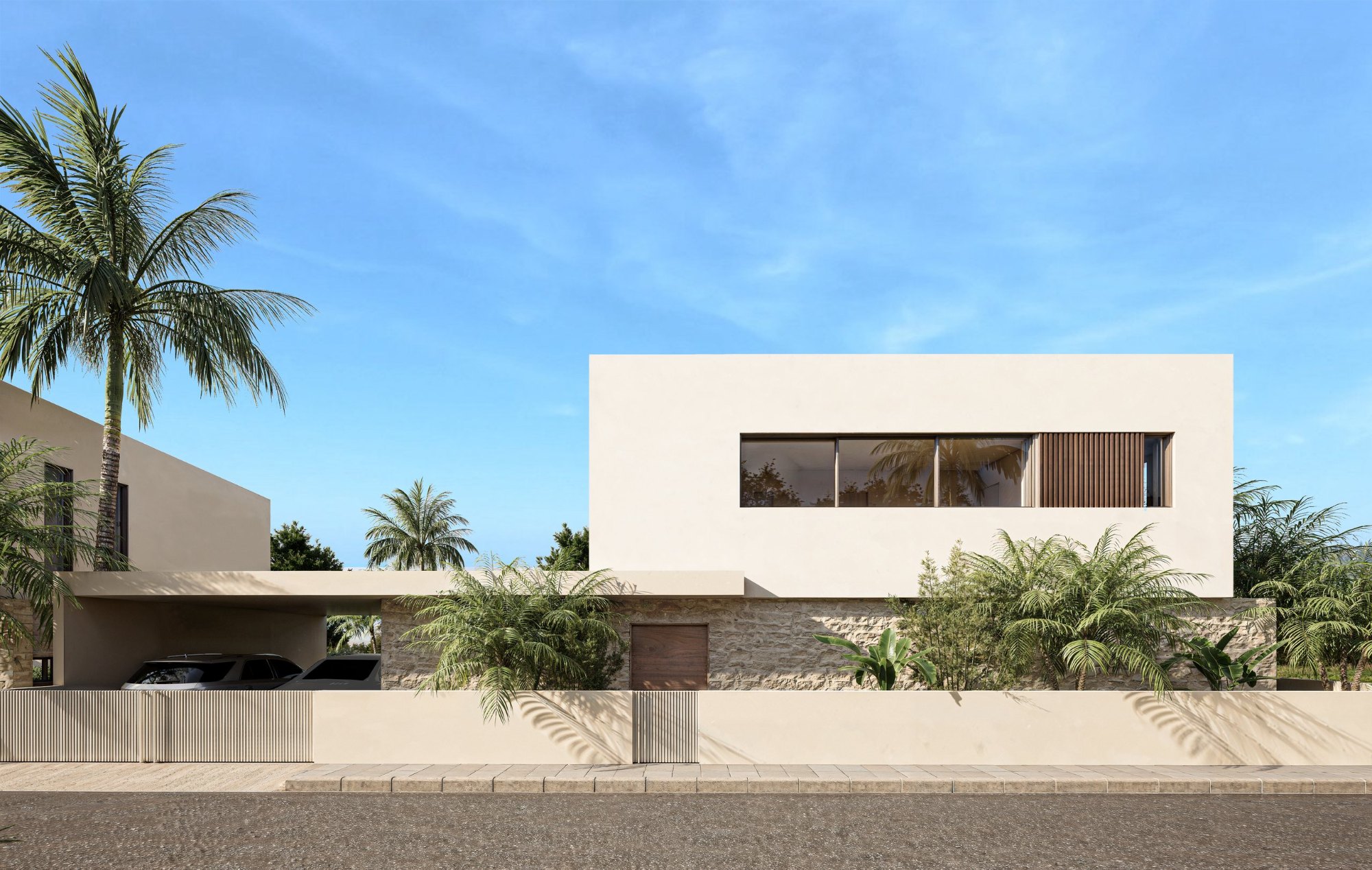 Corallia Villas Type D four-bedroom residence, street elevation