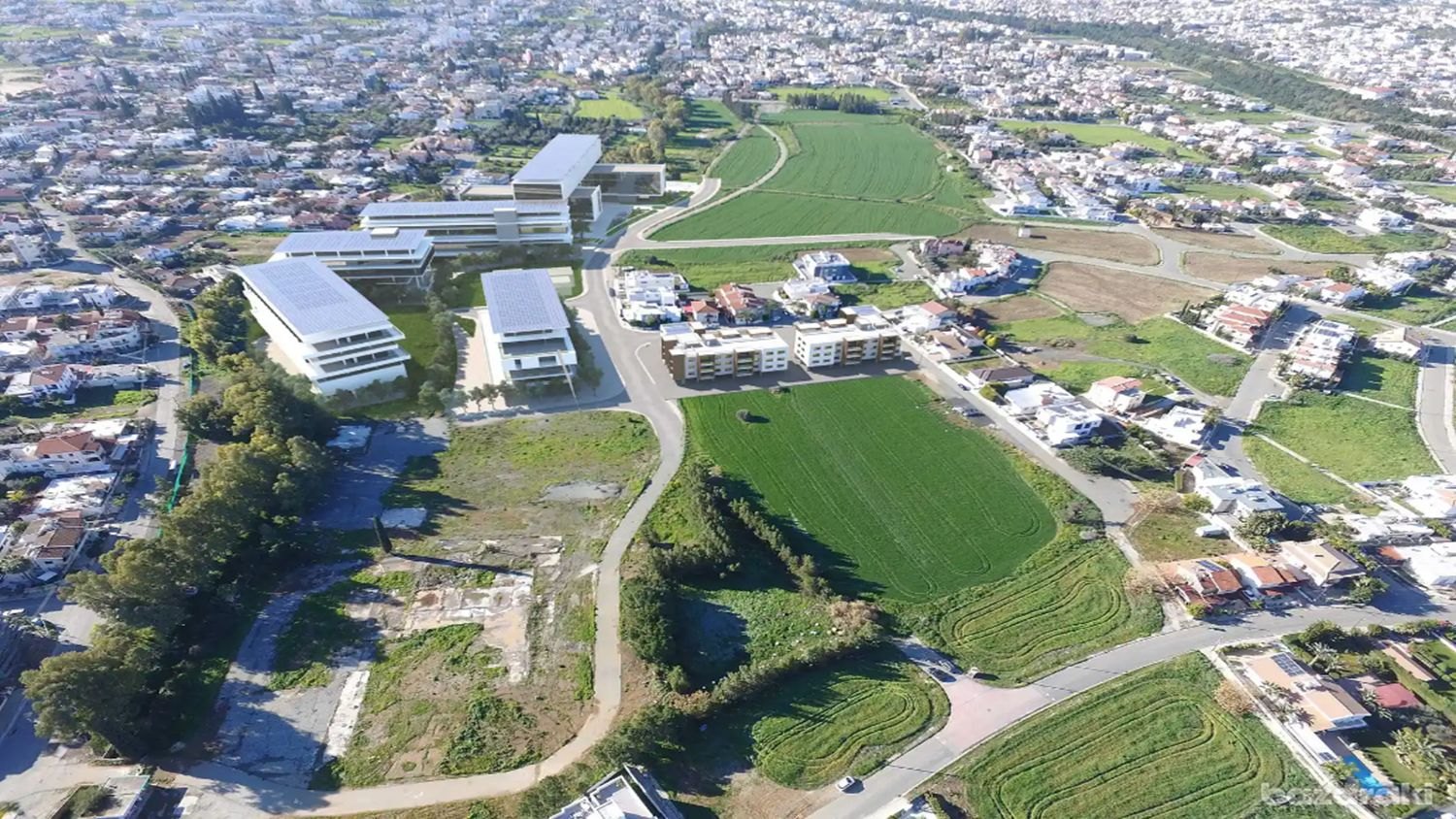 Aerial render of the New Lakatamia masterplan